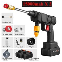 무선 고압 세차기 세차건 강력 자동차 세차 물총 세척기 압력 물 청소 기계 마끼다 18V, 2 BATTERIESD-US Plug