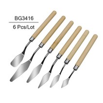 1 Pcs 스테인레스 스틸 주걱 팔레트 나이프 유화 스크레이퍼 아티스트 색상 혼합 그림 도구 미술 용품, 6 Pcs