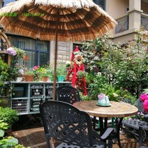 짚 파라솔 밀짚 볏짚 발리 지푸라기 야자수 오두막 리조트 제주도 4각지지대+물주머니, 흰색기둥, 일자기둥, 모래밭지지대