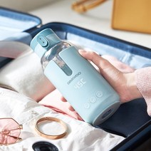 300ML Wireless Heater Water Bottle LED Display Thermos Cup Portable Milk Conditioner With Level Line, 02 A blue
