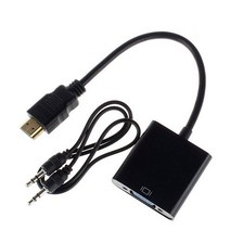 VGA케이블 모니터연결케이블 디스플레이포트 HD 1080P HDMI-오디오 전원으로 VGA 케이블 변환기와 호환 가능 HD-VGA 여성 변환기 어댑터 태블릿 노트북 PC TV 용, [01] Audio But No Power, 01 Audio But No Power