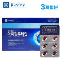 종근당 건강 아이팜 루테인 90캡슐 식약처 인증 눈 영양제 LUTEIN 부모님 어르신 노인 온가족 눈건강 영양제, 1박스