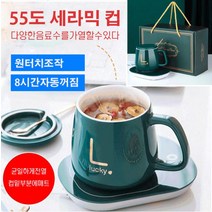1+1 머그컵 55도 세라믹 컵 전기 컵워머 USB 항온 컵받침 세트 보온 컵워머 무선 컵워머 머그컵 세트남녀 인생 선물/크리스마스 선물 （남녀 인생 선물/크리스마스 선물）, 화이트, 401-500ml