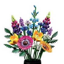 호환블럭 레고 콘 야생화 꽃다발 10313 빌딩 블록 세트 말린 꽃 중심 10314 식물 가정 장난감 성인 선물, 939pcs 상자 없음