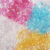 투명오색 빨대 글리터 100g(800ml) 슬라임재료 파츠, 투명블루