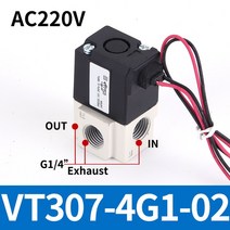 공압식 직접 작동 솔레노이드 고주파 4G1 02 전자기 2 방향 진공 밸브, 8.VT307-4G1-02 - Vacuum type