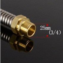 스텐주름관 12quot 34quot 1인용 bsp 구리 수나사 304 스테인레스 벨로우즈 팬 코일 유닛 파이프 중앙 에어컨 물 입구 호스, dn20 l 3l4, 100cm