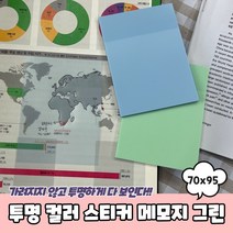 투명 컬러 스티커 메모지 그린 70x95 포스티지 비치는종이 투명포스티지 점착메모지 투명메모지, 상세페이지 참조, 상세페이지 참조