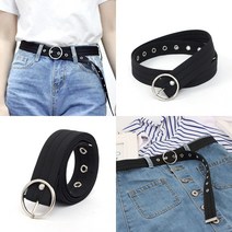 마트498 원형버클 펀칭 패브릭벨트(블랙) 작업복벨트 등산바지벨트 캐주얼허리띠 친구선물 데일리패션 청바지벨