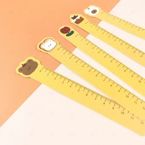 눈금자 12cm 구부러지는 휘어지는 말랑말랑 양면 책갈피 자 미니 동물 줄자 캐릭터 12센치 말랑자 5p 가벼운 직선 북마크 학용품 문구 준비물, 핑크