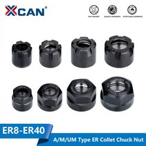 콜릿 척 볼트 탭 밸브 XCAN-1 피스 ER8/ER11/ER16/ER20 /ER25/ER32/ER40 A/M/UM 타입 ER 콜렛 척 너트 CNC, 01 ER8-A