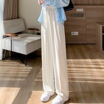 여성 봄여름 얇은 플리츠 쿨링 와이드 바지