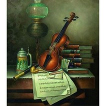 CHENISTORY 숫자로 페인트 캔버스에 그리기 바이올린 Handpainted 선물 DIY 악기 조경 키트 홈 장식, [09] 60x75cm diy frame, [10] 9915977