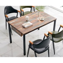 철제프레임 4인용 수저통 식탁테이블 120cm 6색 실내인테리어 펜션 아파트, 멀바우화이트