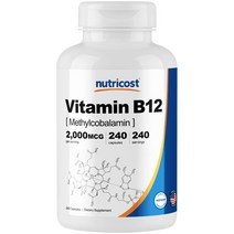 뉴트리코스트 명 비타민 B12 2 000mcg 캡슐 240캡슐 1서빙 2 000mcg 240회분 Vitamin B12 Capsules [240 CAPS]