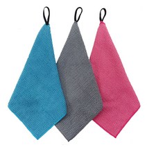 초극세사 고리행주 주방타월 카페행주 33X33 수건 걸레, 블루