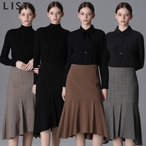리스트 리스트 울소재 언밸런스 플레어 스커트