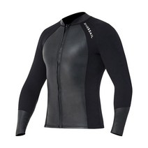프리다이빙수트 Neoprene Wetsuit Top Scuba Diving Suit Long Sleeve Jacket Front Zip Wet for Kayaking, [05] M Men, 05 M Men