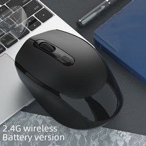 2.4g 무선 마우스 사일런트 비즈니스 노트북 데스크탑 홈 오피스 unisex 1600dpi 컴퓨터 용 인체 공학적 마우스, [01] Black