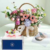99플라워 (당일수령) 꽃사랑+케익 [ST-B442] - 전국꽃배달서비스 기념일 생일 케익 생화 꽃선물 당일배송 꽃상자