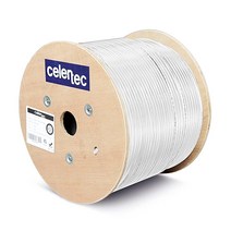 Celertec CAT6A 이더넷 케이블 152.4m(500피트) 23AWG 솔리드 베어 구리 UTP 비차폐 트위스트 페어 CMR 라이저 정격 및 ETL 등록 650Mhz, 500ft_White