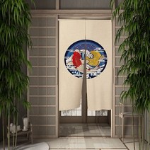 문커튼 식당 주방 우키요에 신사 파티션 드레이프 입구 걸이식 하프 장식, 15 CLX00890_07 90x180cm