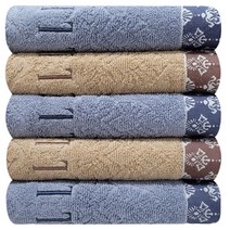 엘르 디자인타올 30수 코마사 135g, 청회색3장+연밤색2장, 1개