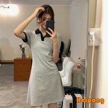 [HEIPANG] 여자 칼라 셔츠 원피스