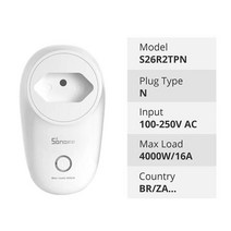 ESP32 아두이노 Sonoff S26 WiFi 스마트 전원 소켓 /EU/UK/AU/CN/IL/CH/IT/BR 무선 플러그 홈 기본 스위치, 04 BR_02 6 pieces