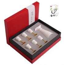 깔끔한 고량주잔 빼갈 중국술잔 인생술잔세트 수정방, 옵션02(백주잔10개), 청백색