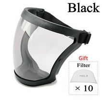 풀 페이스 쉴드작업 보호 마스크 투명 안전 눈 필터 포함 주방 스플래시 도구, Black