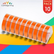 10PK Dymo 3D 엠보싱 테이프 Dymo 9mm 라벨 테이프 Motex 프린터와 호환 가능 Dymo 12965 E101 1540 1610 1, 27 10PK F Orange