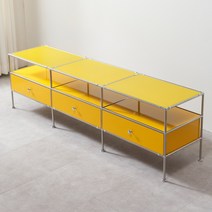 가구에 반하다 로얄 모듈 거실장 / 선반 스테인레스 강화유리 낮은 TV 티비다이, 색상유리_블랙(2장), 화이트