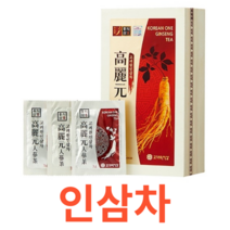 고려원인삼 인삼차(목함) 3g x 100포 원액 파우치 타입 팩 건강 온 가족 남녀노소 관리 기능식품 농축액 고형분 국내산 열매 카라멜당시럽 간편 섭취 저당 무수결정포도당, 100포X20개