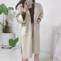 텐퍼센트 포 우먼 / 여성용 토민 루즈핏 트임 니트 롱 가디건
