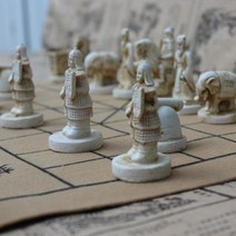 체스 체스판 보드게임 고급 세트 원목 말 빈티지 중국 테라 코타 전사, 단일