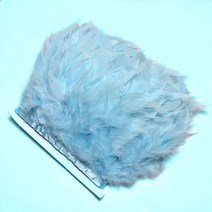 흰색 칠면조 마라부우 깃털 트림 리본 공예 웨딩 파티 DIY 바느질 자연 깃털 크리스마스 홈 인테리어 1 메터묶음, 2 Yards, Light blue