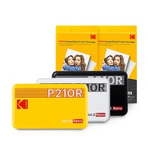 JJ KODAK 발송 코닥 미니2 레트로 P210R 카트리지 68매 번들 블루투스 휴대용 포토프린터 즉석 폴라로이드 스마트폰사진인화기 미니 핸드폰 휴대폰 사진기 인쇄기, JJ KODAK 코닥 미니2 P210R(화이_단품+카트
