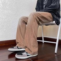 추동 아메리칸 하이 스트리트 브라운 기모 도톰 청바지