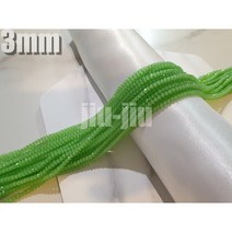 지우지우 크리스탈 론델 컷팅 비즈 3mm 28색 / DIY 비즈공예 동백이반지 마스크스트랩 팔찌 만들기 재료 투명 반투명 불투명 비비드 시드, 12) 에메랄드 그린 반투명