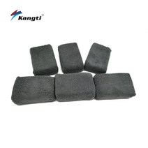 세차 청소그레이 스퀘어 자동차 왁스 패드 극세사 스폰지 천 핸드 연마 12cm x 8cm, [01] Blue x 3pcs