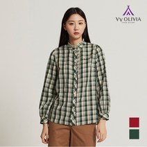 올리비아로렌 프릴 체크 블라우스 VVCNLWF8121