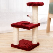 고양이 스크레쳐 가구 Sisal Rope Cat Scratching Post Kitten Jumping Tower with Mouse Furniture Sofa T, 04 Wine Red, 04 Wine Red