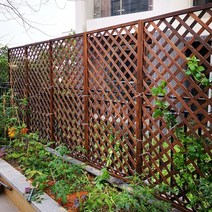 농막펜스 농막 전원주택 정원 나무 방부목 울타리 휀스 가림막 담장 탄화 그리드 단단한 등반 pergola 발코니 벽 매달려 꽃 스탠드 파티션, 두꺼운 60150