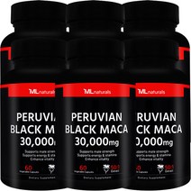 [미국번개배송] 착한명품 마이라이프 내추럴스 블랙 마카 30 000 mg 60정 6병