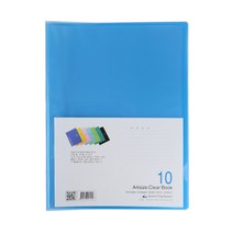 플러스샵 10매 클리어화일 A4 5색상 PP 고투명, 10매 파랑 10개