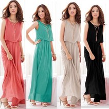 비틀버드 실루엣 쉬폰 롱원피스 JE-2677