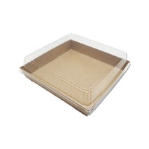[직] 정사각 샌드위치 트레이 DRP-11 크라프트 박스/400세트 (뚜껑포함 세트발송)