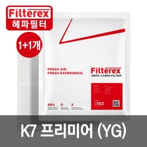 1+1 필터렉스 PM0.3 헤파 K7 프리미어(YG) 차량용 에어컨필터, 기아, 2개-K7프리미어YG 2019(S104)