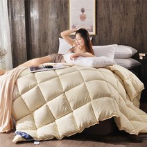 이불 퀼트 화이트 구스 다운 필러 3D 빵 이불/이불/이불 겨울 럭셔리 담요 거위 깃털, 180x220cm(3kg)_cream-colored